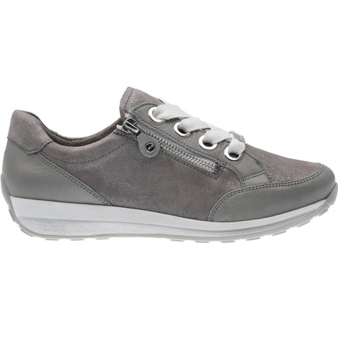 Ara sparkly lace oyster leather trainer shoe
