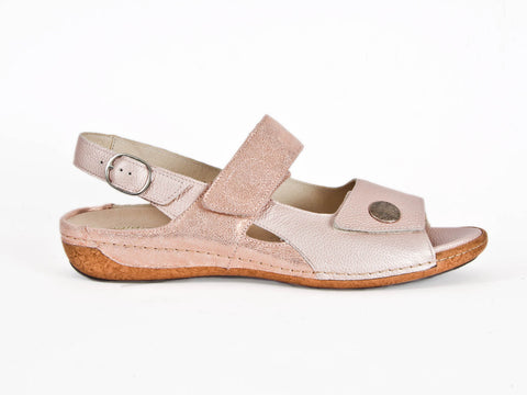 *Waldlaufer Heliett 2 strap pale pink leather sandal