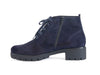 Chunky soled navy blue nubuck ankle boot
