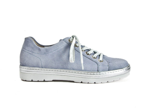 Semler silver and blue suede trainer shoe