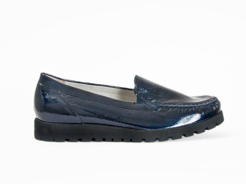 Hegli chunky sole navy leather loafer