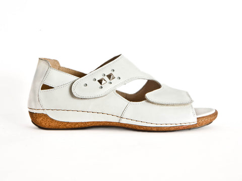Waldlaufer adjustable white leather back-in sandal