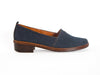Ara punched leather navy blue loafer