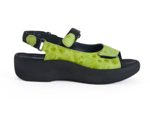 Wolky Jewel lime green leather sandal