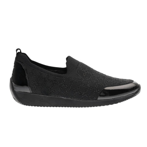 Clearance 50% off Ara Muran Woven Stretch black sparkle leather loafer