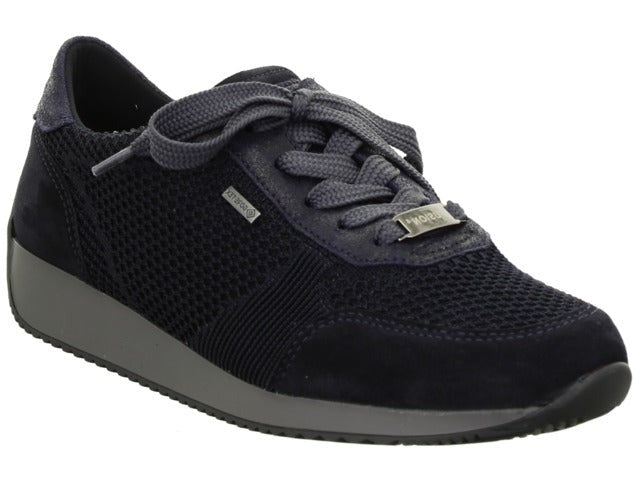 Ara Fusion 4 Gore-tex sparkle black leather and textile trainer shoe