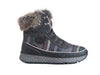 Clearance 50% off Mephisto stripe faux fur trim lace up multi colour leather boot