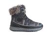 * Mephisto stripe faux fur trim lace up multi colour leather boot