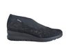 Clearance 50% off Mephisto elastic cross over black wedge-heeled loafer