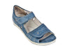 Hilena back-in jeans blue nubuck leather sandal