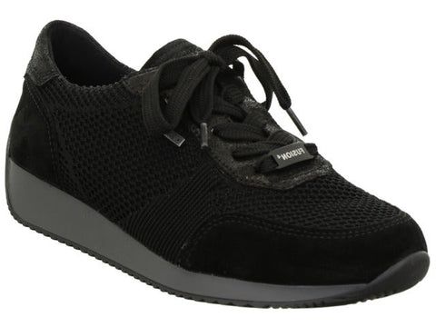 Ara Fusion 4 Gore-Tex waterproof leather textile black lace-up trainer