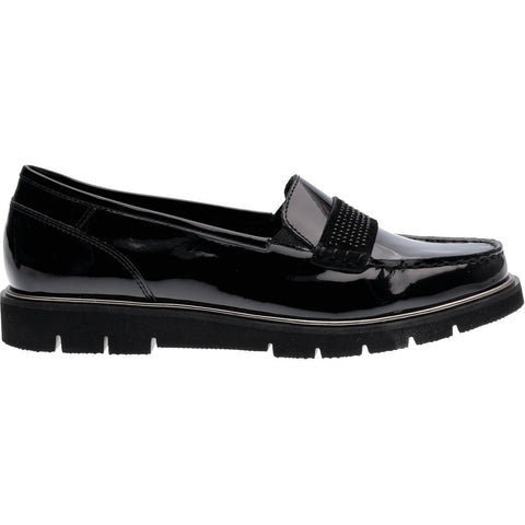* Closing down sale 50% off Ara Dallas lightweight chunky sole sparkle trim black patent leather loafer