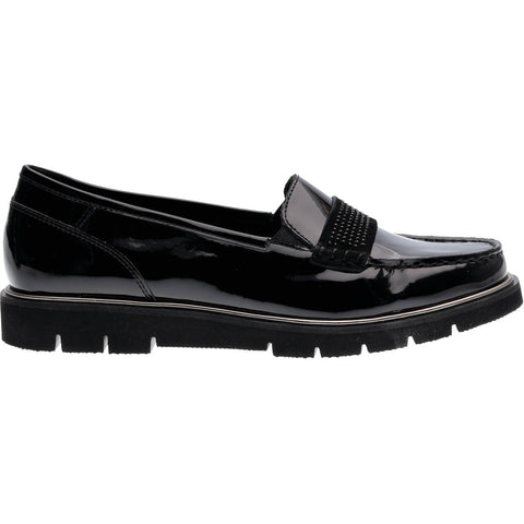 * Ara Dallas lightweight chunky sole sparkle trim black patent leather loafer