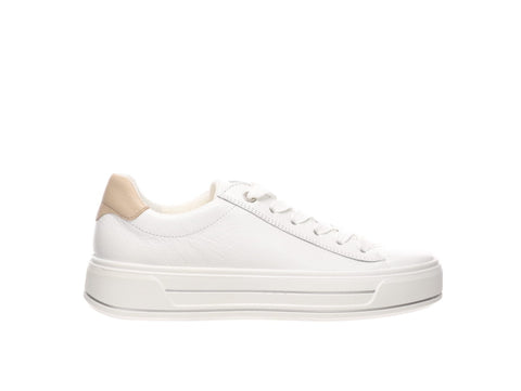 * Closing down sale 50% off ARA Canberra white leather lace up trainer with contrast heel