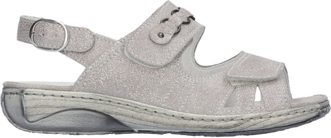 ** Waldlaufer Garda adjustable silver grey nubuck leather sandal