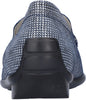 Waldlaufer Harriet non slip sole navy dog tooth print leather moccasin loafer