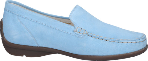 Wldlaufer Harriet non slip sole pale blue suede leather moccasin loafer