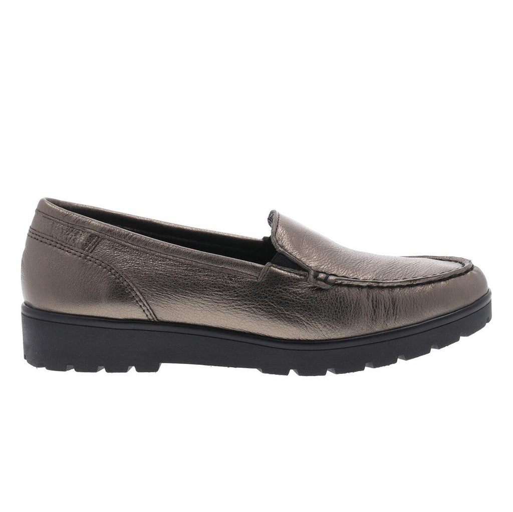 * Ara Dallas lightweight chunky sole pewter leather loafer