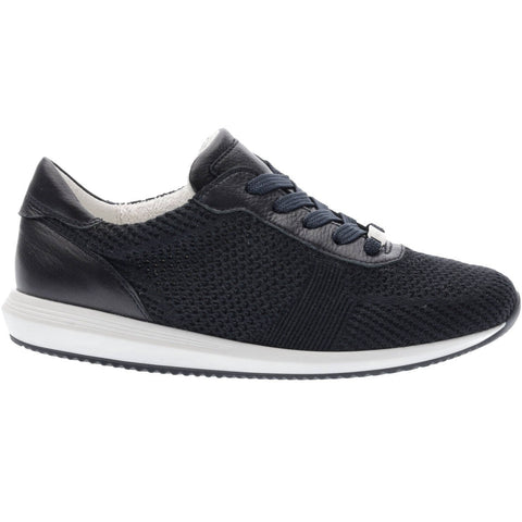 ** Ara Fusion 4 Lissabon bamboo-lined navy blue leather and nubuck trainer shoe