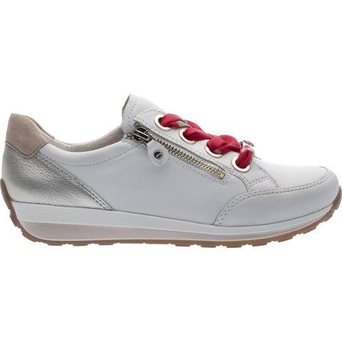 * Ara contrast laces white leather trainer shoe