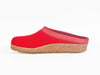 Haflinger wool & felt non slip cork & rubber sole red slipper