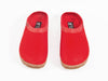 Haflinger wool & felt non slip cork & rubber sole red slipper