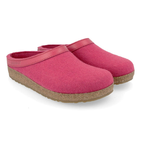 Haflinger wool and felt cork & rubber non slip sole pink slipper