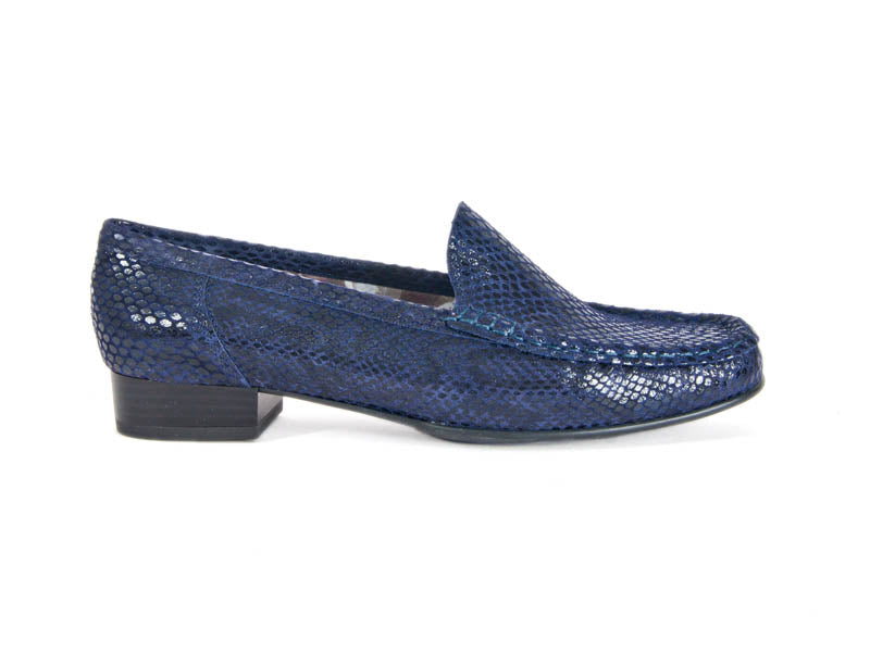 Ellie Dickins Shoes Ara mock croc textured navy blue leather