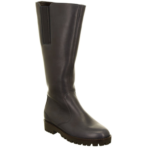Ara 3/4 length wide fitting black leather boot