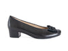 Ara wide-fitting bow detail black leather court