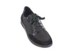Black nubuck and leather lace up trainer style shoe - overhead view