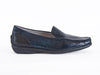 Harriet textured leather moccasin in croc patent leather