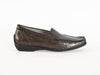 Harriet textured leather moccasin in croc patent leather