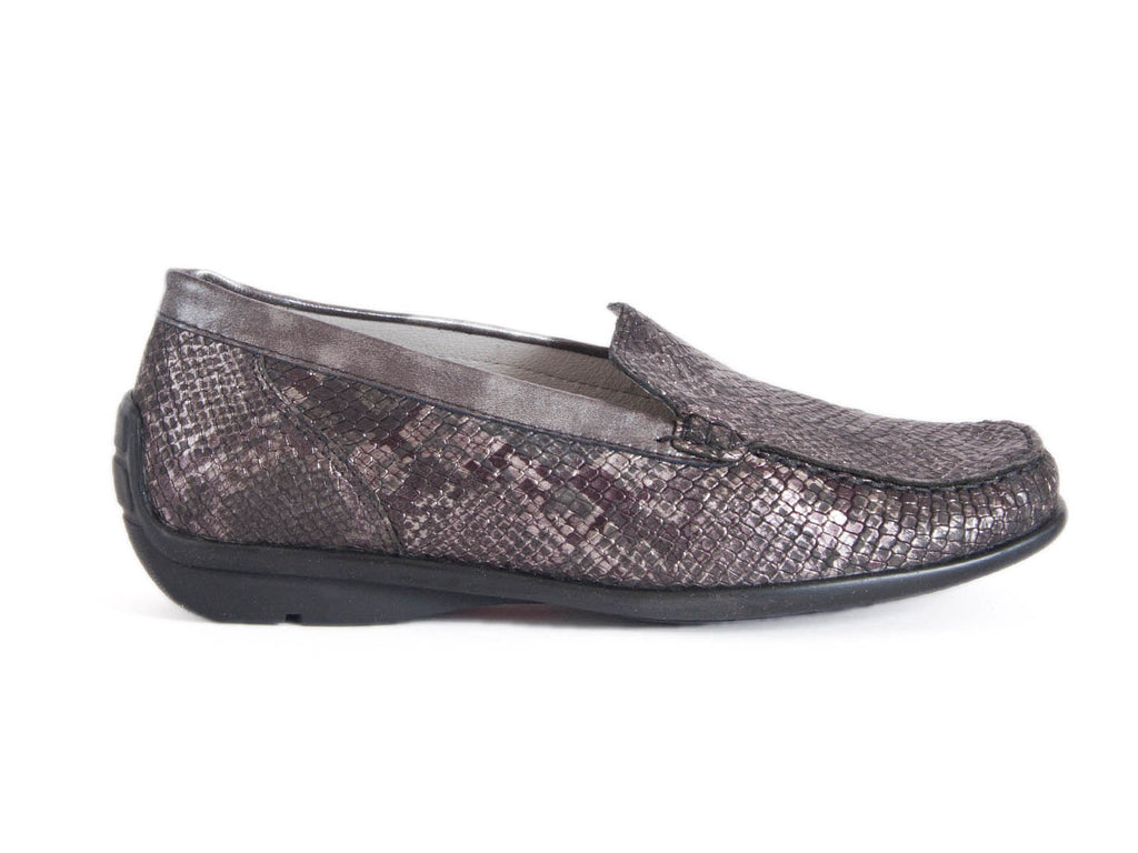Clearance 50% off Harriet snake print leather moccasin