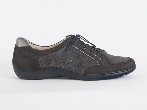 * Closing down sale 50% off Waldlaufer H-Steffi textured black leather larger sizes lace-up trainer