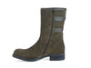 Wolky buckle detail olive green oiled nubuck leather mid calf boot