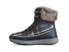 * Mephisto stripe faux fur trim lace up multi colour leather boot