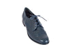 Brogue navy blue leather lace-up
