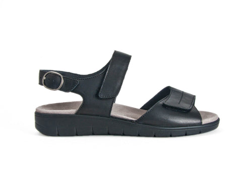 Semler adjustable black leather sandal