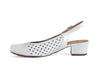 Ara slingback laser cut white leather slingback sandal