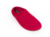 Haflinger pure wool non slip rubber sole pink mule slippers