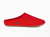 Haflinger wool non slip rubber sole red mule slipper