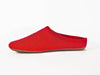 Haflinger wool non slip rubber sole red mule slipper