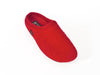 Haflinger wool non slip rubber sole red mule slipper
