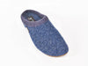 Haflinger pure wool non slip rubber sole navy blue mule slipper