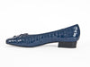 Riva moc croc navy blue patent leather pump