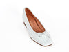 Clearance 50% off Riva moc croc white patent leather pump