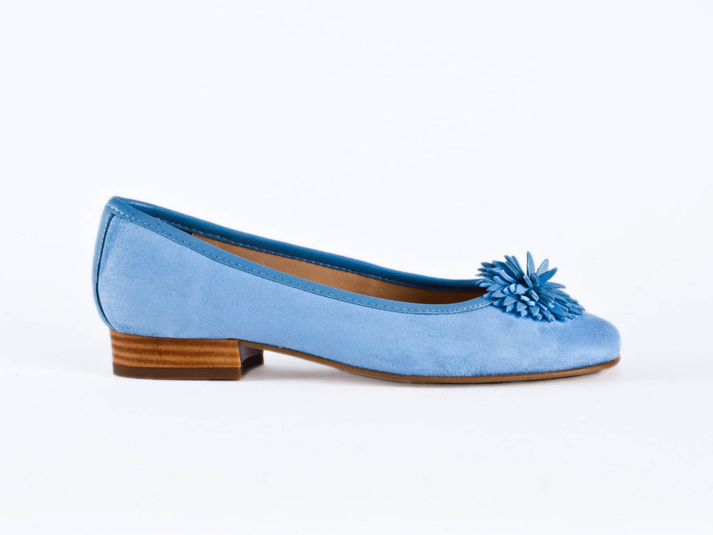 Ellie Dickins Shoes Ladies Italian turquoise blue suede pump
