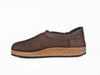 Sheepskin slipper with cork & rubber sole - Brown