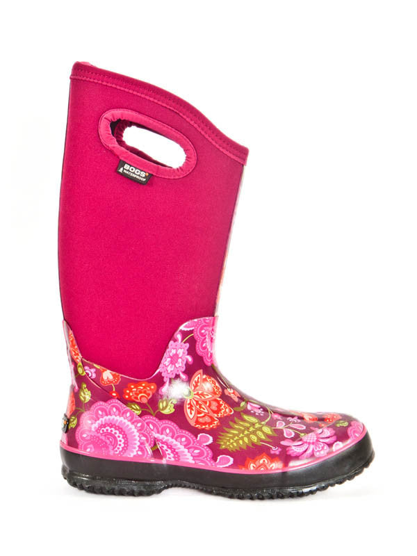 Blooming lovely long pink floral wellie